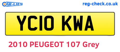 YC10KWA are the vehicle registration plates.