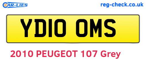 YD10OMS are the vehicle registration plates.