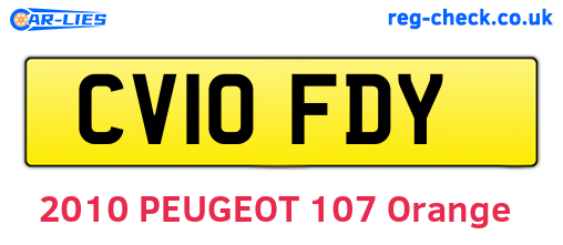 CV10FDY are the vehicle registration plates.