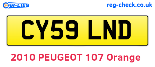 CY59LND are the vehicle registration plates.