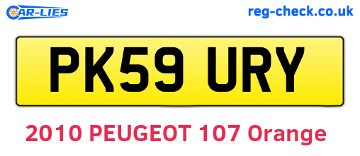 PK59URY are the vehicle registration plates.