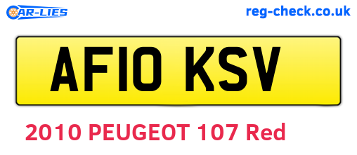 AF10KSV are the vehicle registration plates.