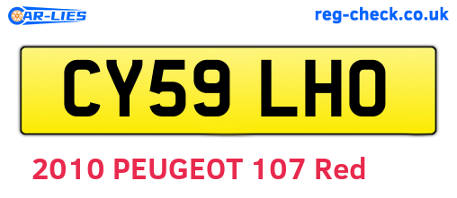 CY59LHO are the vehicle registration plates.