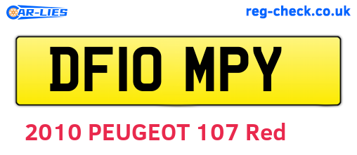 DF10MPY are the vehicle registration plates.