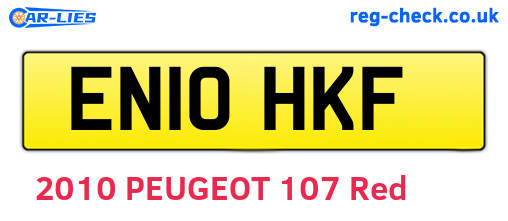 EN10HKF are the vehicle registration plates.