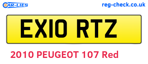 EX10RTZ are the vehicle registration plates.