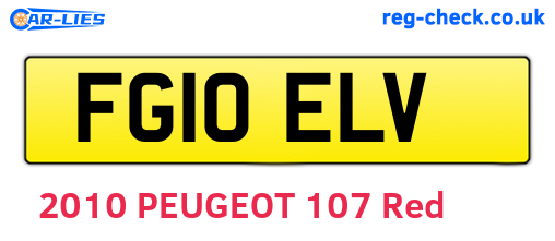 FG10ELV are the vehicle registration plates.