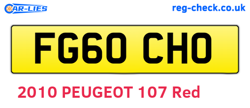 FG60CHO are the vehicle registration plates.