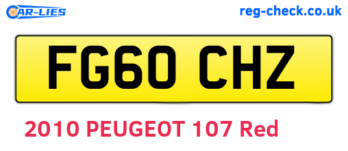 FG60CHZ are the vehicle registration plates.