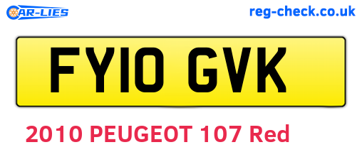 FY10GVK are the vehicle registration plates.