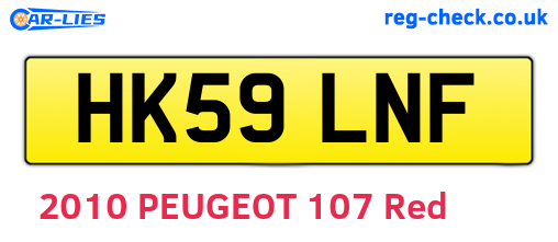 HK59LNF are the vehicle registration plates.