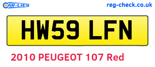 HW59LFN are the vehicle registration plates.