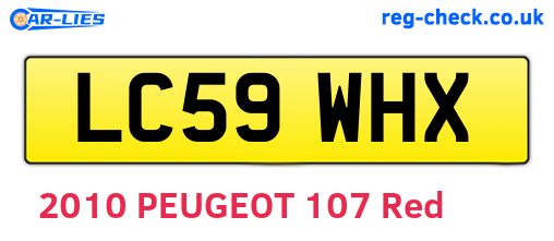 LC59WHX are the vehicle registration plates.