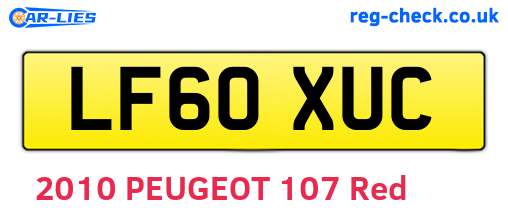LF60XUC are the vehicle registration plates.