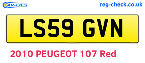 LS59GVN are the vehicle registration plates.