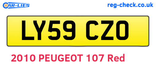 LY59CZO are the vehicle registration plates.