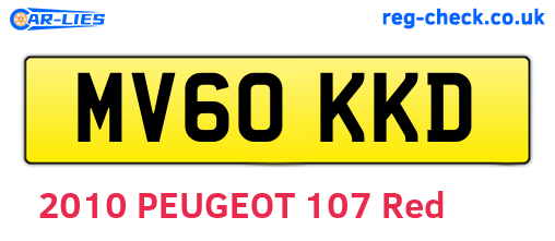 MV60KKD are the vehicle registration plates.