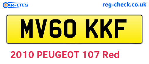 MV60KKF are the vehicle registration plates.