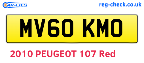 MV60KMO are the vehicle registration plates.