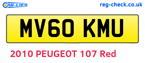MV60KMU are the vehicle registration plates.