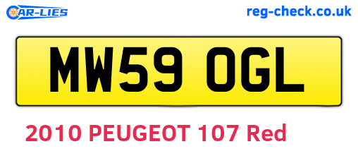 MW59OGL are the vehicle registration plates.