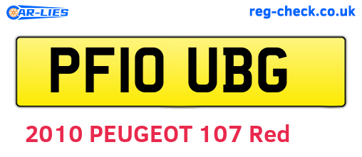 PF10UBG are the vehicle registration plates.