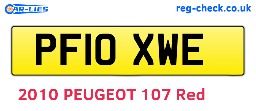 PF10XWE are the vehicle registration plates.