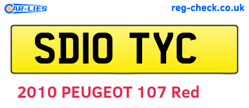 SD10TYC are the vehicle registration plates.