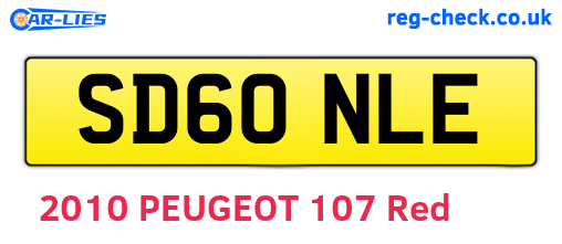SD60NLE are the vehicle registration plates.