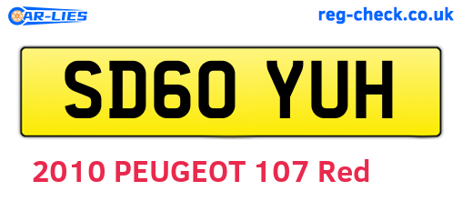 SD60YUH are the vehicle registration plates.