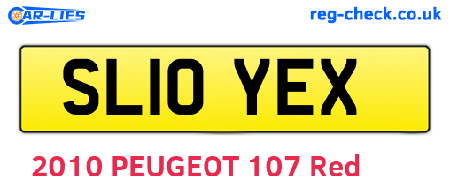 SL10YEX are the vehicle registration plates.