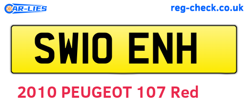 SW10ENH are the vehicle registration plates.