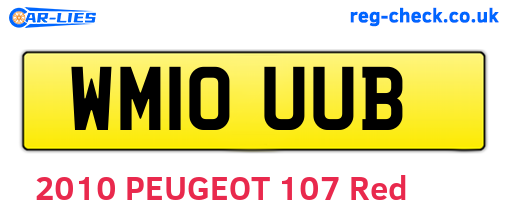 WM10UUB are the vehicle registration plates.