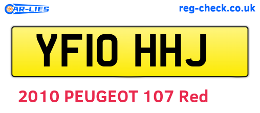 YF10HHJ are the vehicle registration plates.
