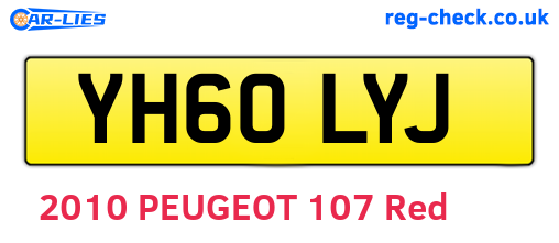 YH60LYJ are the vehicle registration plates.