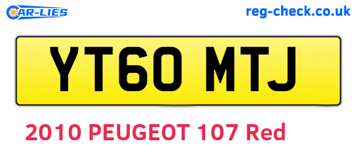 YT60MTJ are the vehicle registration plates.