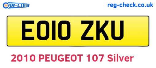 EO10ZKU are the vehicle registration plates.
