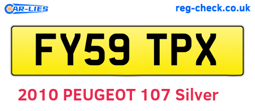 FY59TPX are the vehicle registration plates.