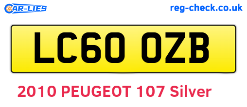 LC60OZB are the vehicle registration plates.