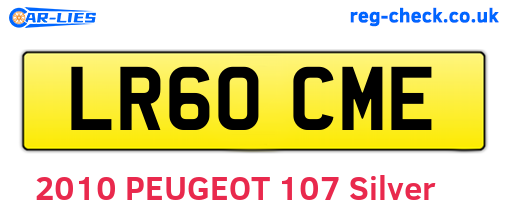 LR60CME are the vehicle registration plates.