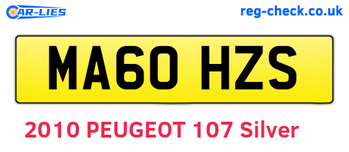 MA60HZS are the vehicle registration plates.