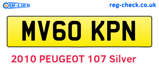 MV60KPN are the vehicle registration plates.