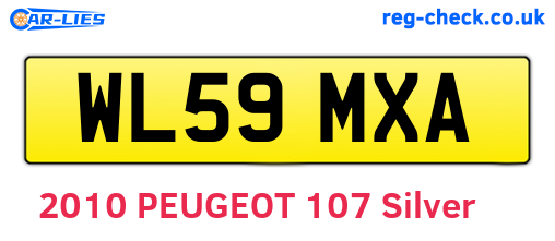 WL59MXA are the vehicle registration plates.
