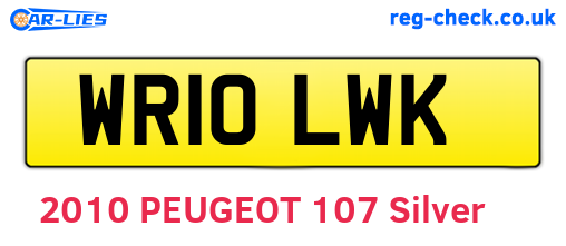 WR10LWK are the vehicle registration plates.
