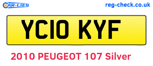 YC10KYF are the vehicle registration plates.