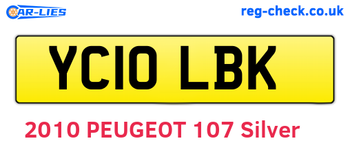 YC10LBK are the vehicle registration plates.