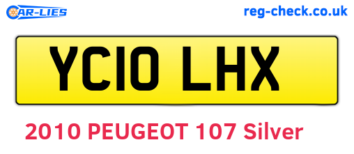 YC10LHX are the vehicle registration plates.
