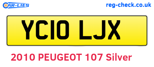 YC10LJX are the vehicle registration plates.