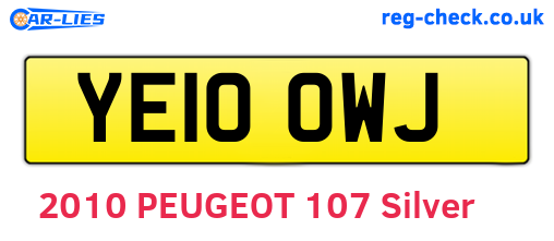YE10OWJ are the vehicle registration plates.