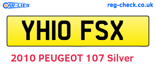YH10FSX are the vehicle registration plates.